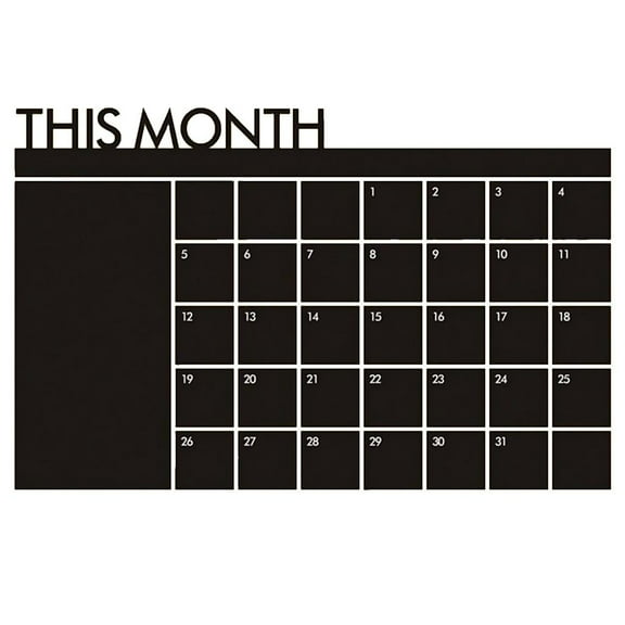 Dualoai DIY Monthly Chalkboard Chalk Board Blackboard Removable Vinyl Wall Decal Sticker