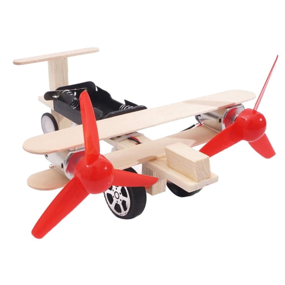 Dualoai DIY Wind Energy Aircraft Model Electric Science Experiments Kit Educational Toys Twin engine