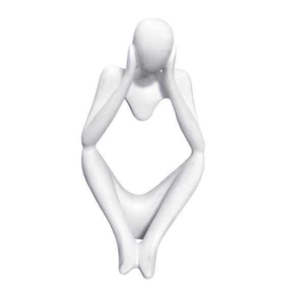 Dualoai Delicacy Kitchen Abstract Thinker European Decorative Artwork Statue for Gifts Using Both Hand