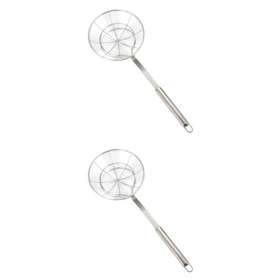 Dualoai Dia 16&20cm 2Pcs Length 39cm Stainless Spider Strainer Skimmer Ladle/Spoon for