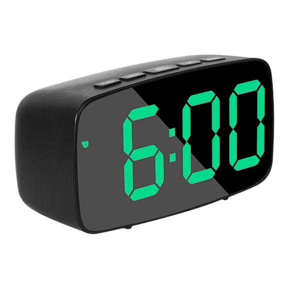 Dualoai Digital Adjustable Brightness Snooze Desk Display Clock for Bedroom Elderly Home Decoration Temperature - Green Light