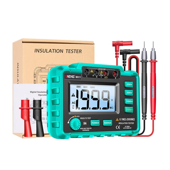Dualoai Digital Megohmmeter Meters 250/500/1000V Current Circuit Earth Resistance Meters Green