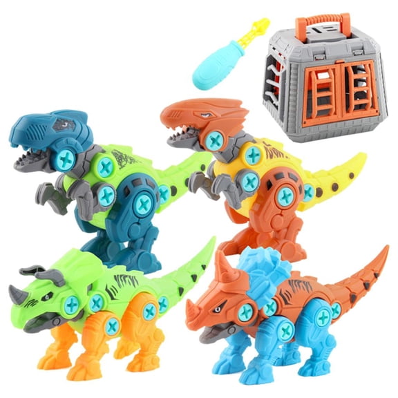 Dualoai Dinosaur Toys Velociraptor Portable Learning with Screwdriver Electric Drill Set