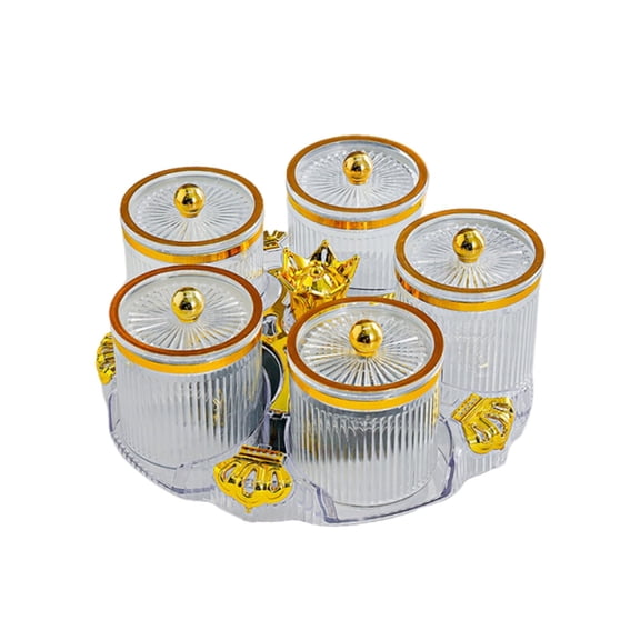 Dualoai Divided Dry Fruit Tray Seasoning Container Luxury Appetizer Snack Tray Rotatable Clear