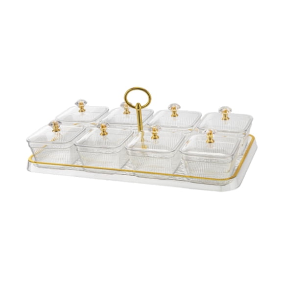 Dualoai Divided Serving Tray Candy Nuts Dish Table Centerpiece Sturdy Practical Reusable 8 Compartments
