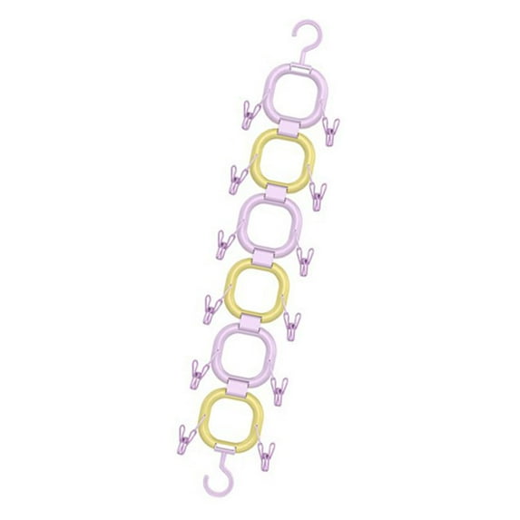 Dualoai Doll Hanging Organizer Doll Storage Display Rack for Closet Wall Living Room Purple Yellow