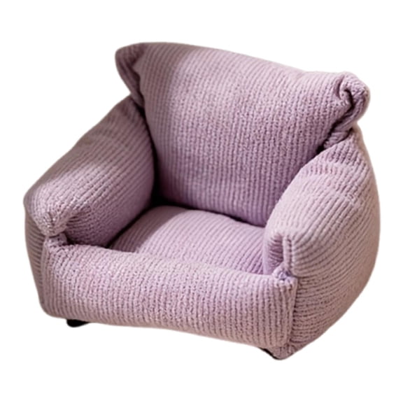 Dualoai Dollhouse Couch 1/12 Scale Accessory High Performance Multipurpose Arm Chair Purple