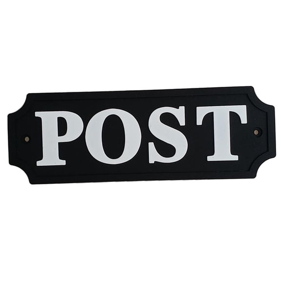 Dualoai Door Plaque, Black Background with White Font POST Signage, Personalised Door
