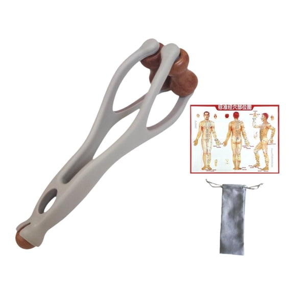 Dualoai Double Rollers Finger Training Handheld Hand Joint Roller for Joint Relax Stress Gray