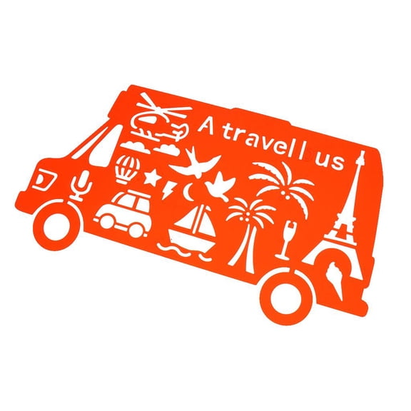 Dualoai Drawing Template Stencils Art and Craft Ruler 26cmx18cm Bus