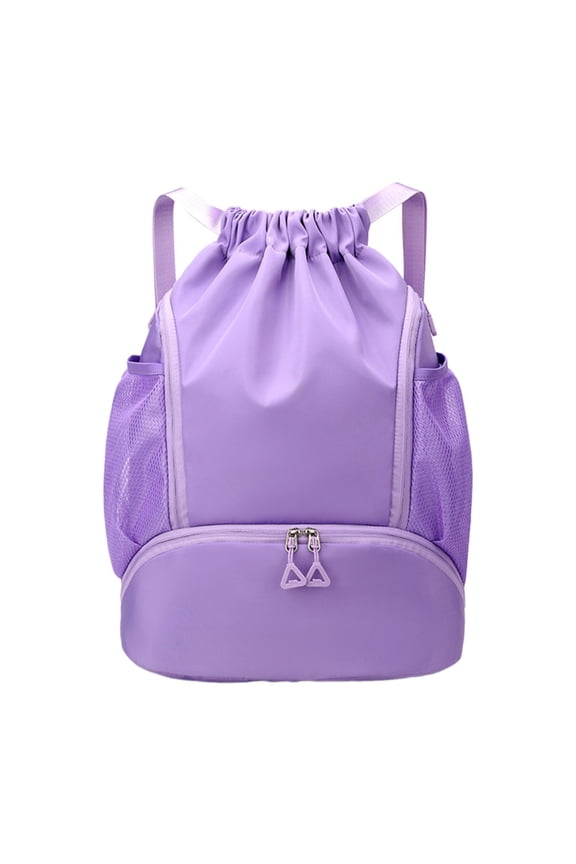 Drawstring Backpack Basketball Lightweight Waterproof with Shoes Compartment