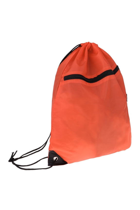 Drawstring Backpack Storage Bag Sack for Gym Sport Travel Camping Orange