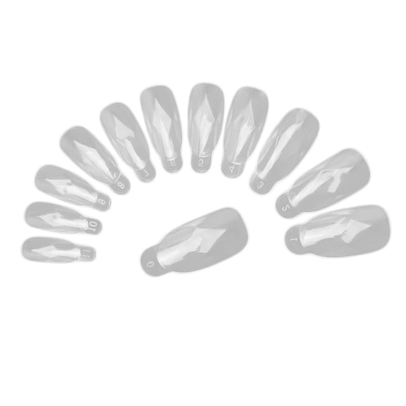 Dualoai Dual Forms Fingernail Tips Diamond Shapes Nail Clear Full Cover Dual Nail System Form UV Gel Manicure Artificial Nail Tips For Home Use Salon 12Pcs