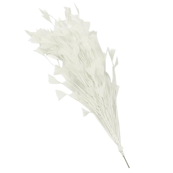 Dualoai Dyed Chicken Feather Sprays On Wire DIY Floral Craft Embellishment for DIY Craft Beige