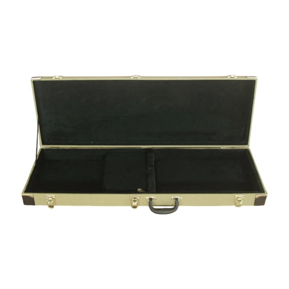 Dualoai Electric Bass Case Carrying Case with Security Lock Lightweight Sturdy Wood Hard Black Lining