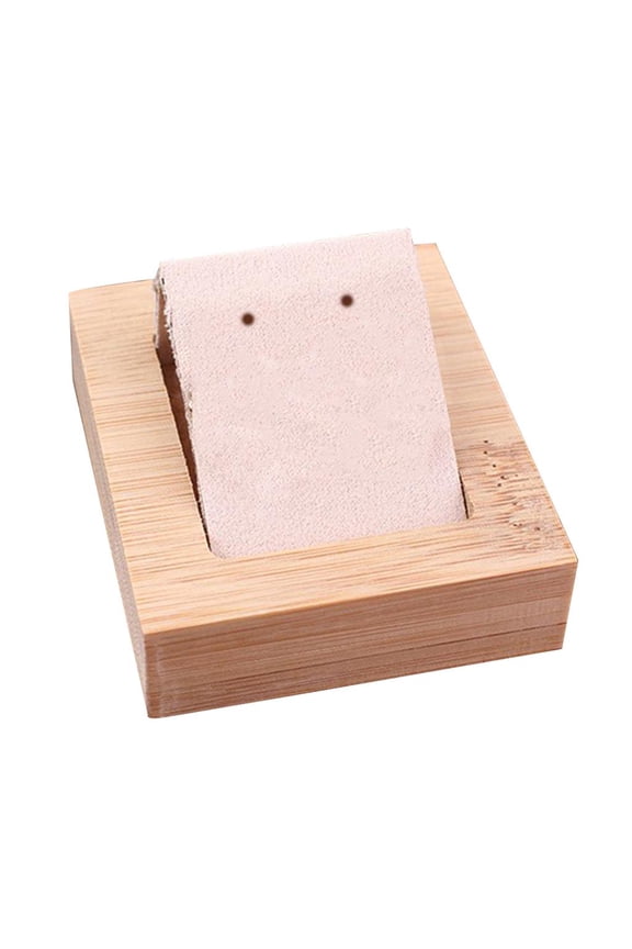 Elegant Velvet/Leatherette Reusable Earrings Display Cards, 3 Colors to Choose Beige