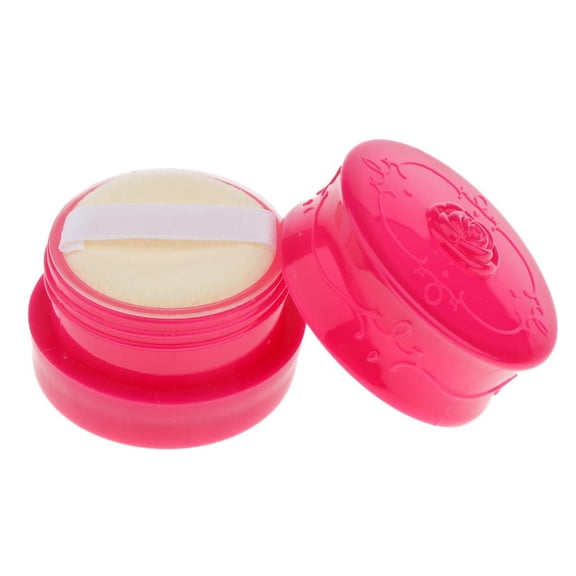 Dualoai Empty Cosmetic Sifter Loose Powder Container Screw Lid DIY Makeup - Pink - Rose Rose Red