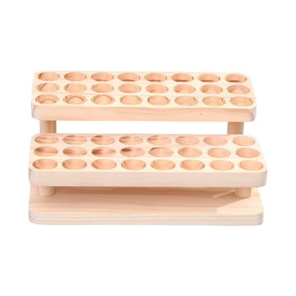 Dualoai Essential Oil Display Stand 48 Slots Storage Shelf 2 Tier for Table Home SPA