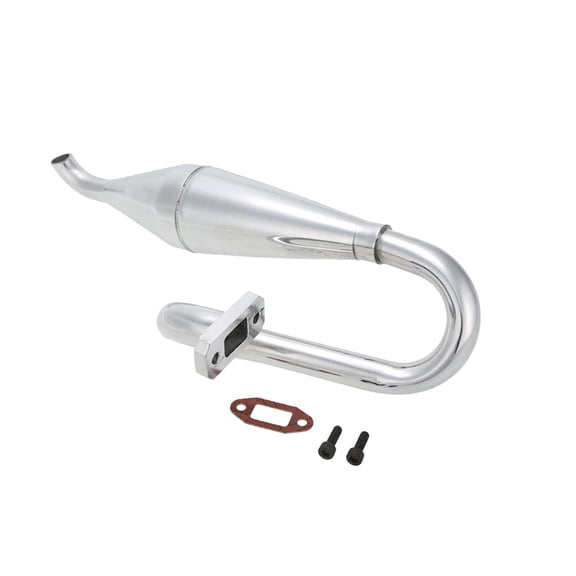 Dualoai Exhaust Joint Pipe Tubing Engine for 1/5th Scale Baja Power RC Model Car Silver2