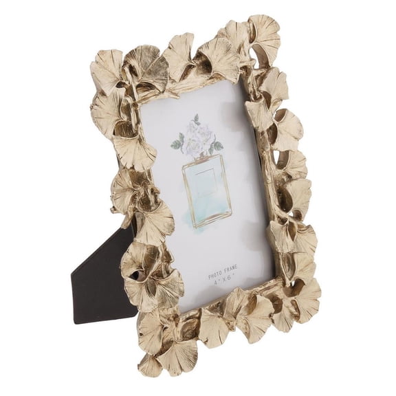 Dualoai Exquisite Photo Frame Golden Resin Ginkgo eaf Desktop Wedding Party Decor L L