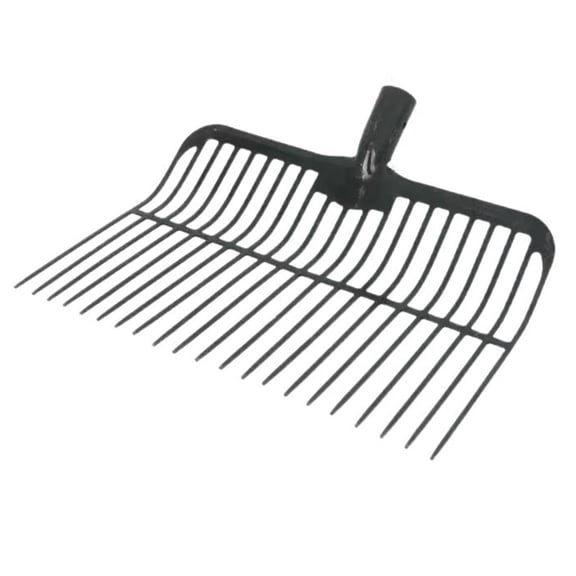Dualoai Farm Fork Replacement Head Manure Rake Ergonomic Cleaning Tool Lawn Equipment Heavy Duty Stable Agricultural Manure Fork