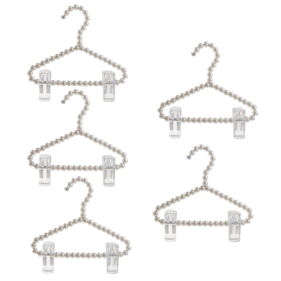 Dualoai Fashion Plastic Pearl Clothes Clothing Clip Hangers For Kids Children Pet Dog