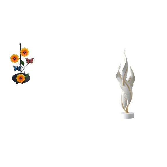 Dualoai Feather Paper Towel Holder Sculpture Modern Statue Resin Collection Art Crafts Vertical Tissue Rack Ornament Decorative Figurine Home Office Cabinet