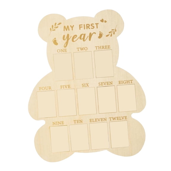 Dualoai First Year Picture Frame Kids Milestone Photo Board for Living Room Shelf