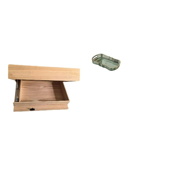 Dualoai Floating Shelf Wall Mounted Drawer with Compartment for Easy Installation and Home Decor Storage Rack Featuring Food Serving Tray Bathroom Vanity Tray Fruit Tray and Cosmetic Storage