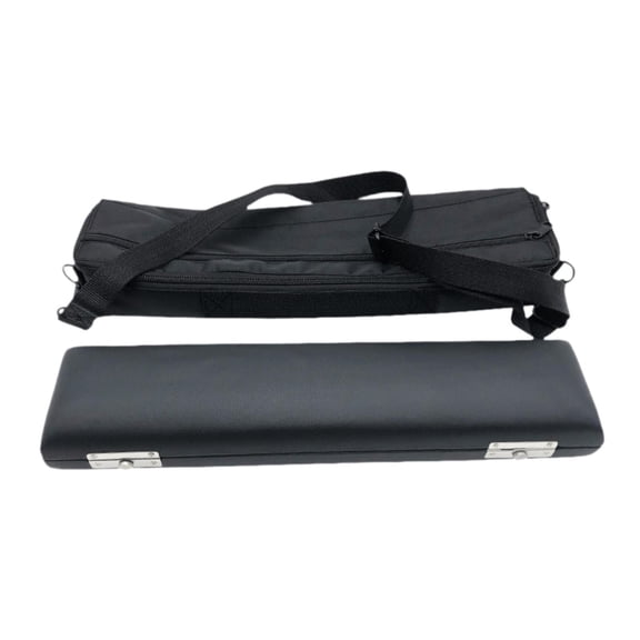 Dualoai Flute Case Black Sturdy Wear Resistant Multifunctional Gift Lightweight Multipurpose Flute Carrying Bag Music Instruments Bag 16 Hole