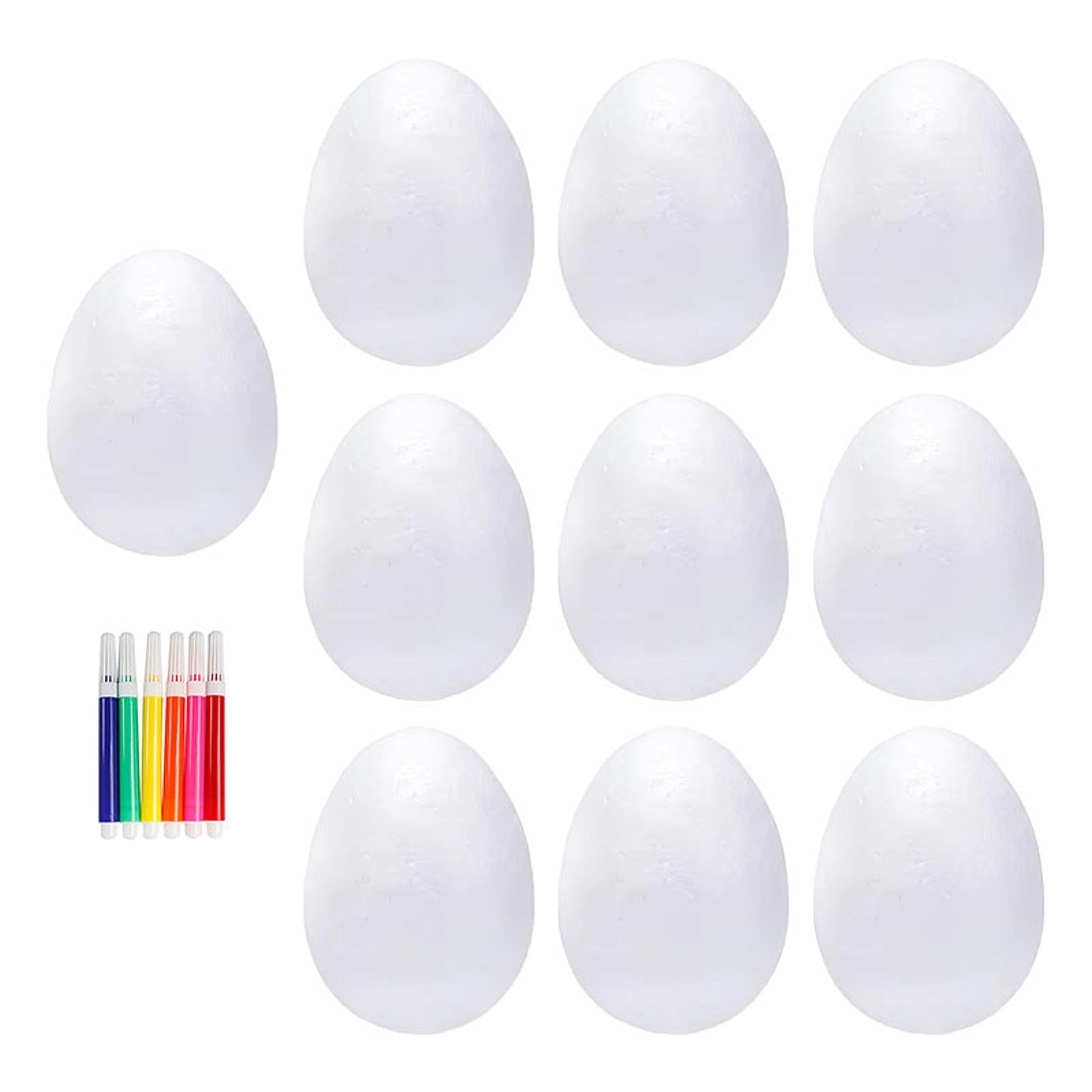 Dualoai Foam Eggs Polystyrene Eggs Decorating Crafts Ornaments Unpainted Easter Eggs for 150MM