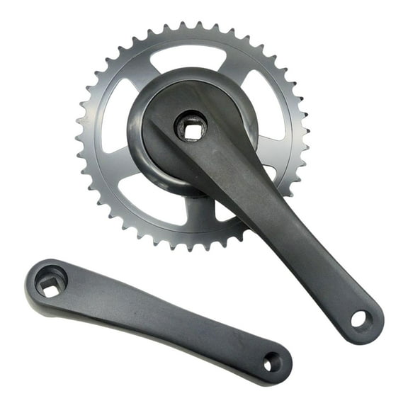 Dualoai Folding Bike Crankset Chainwheel with 42T Chainring Single Speed Crankset Square