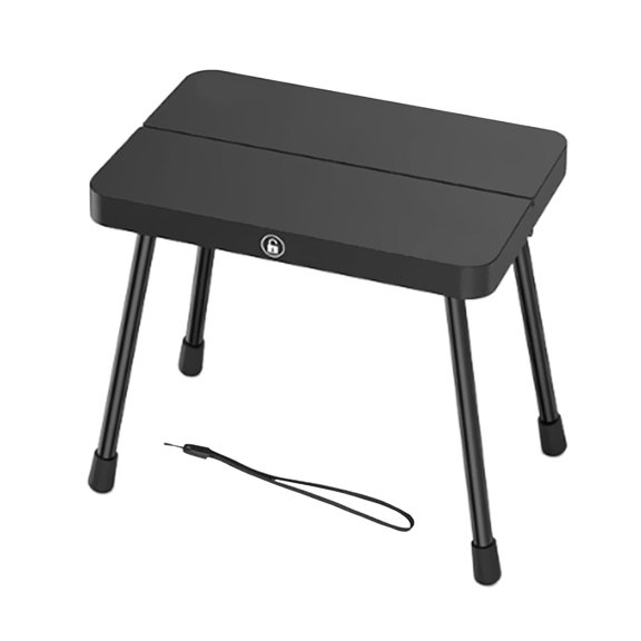 Dualoai Folding Camping Stool Camping Chair Portable Foot Rest for Park Hiking Beach Black