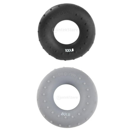 Dualoai Forearm Wrist Finger Exerciser handheld grip Silicone Ring Gripper 100LB & 80LBS