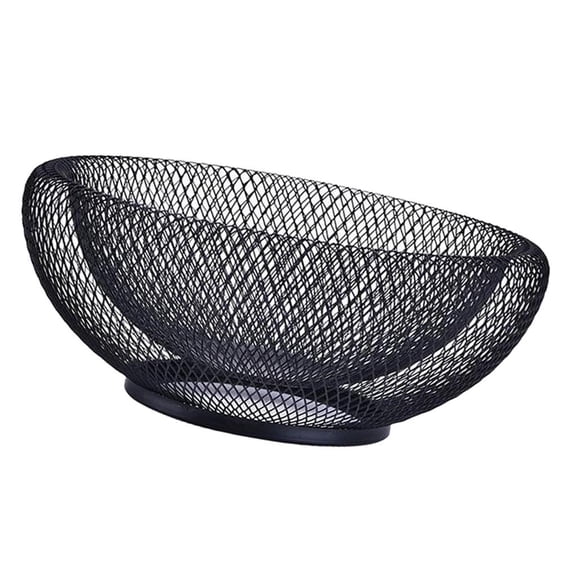 Dualoai Fruit Basket Round Fruit Basket Metal Fruit Bowl Vegetable Black