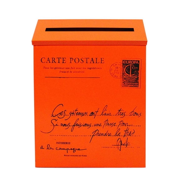 Dualoai Galvanized Iron Wall Post Postbox Letter Letterbox Mail Mailbox Orange