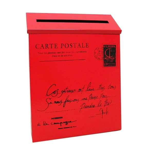 Dualoai Galvanized Wall Mounted Letter Post Postbox Letterbox Mailbox Holder Red