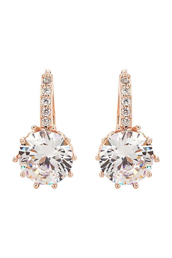Generic Earring Round Hoop Zircon Copper Style Ear Jewelry