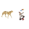 thumbnail image 1 of Dualoai Golden Cheetah Clown Animal Sculpture Decorative Table Centerpiece Unique Figurine Statue Ornament for Office Home Dining Room Decor Gift, 1 of 8