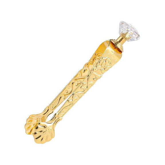 Dualoai Golden Serving Clip with Floral Engraved Handle