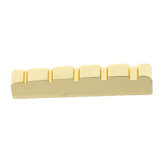 Dualoai Golden String Bridge Nut 45x6mm Slotted Carved for Electric Bass Replacement