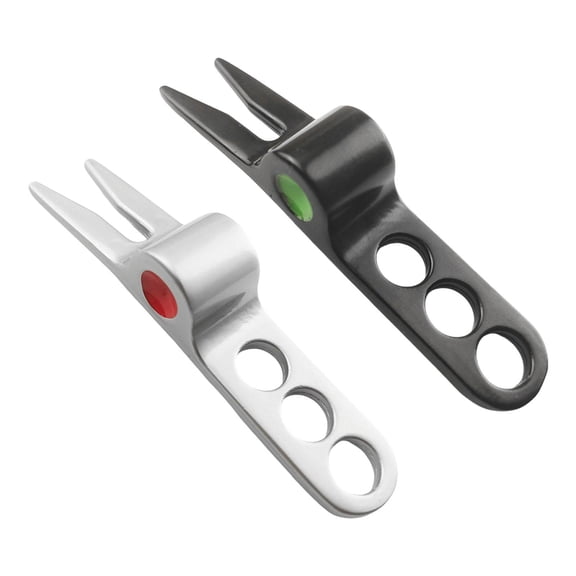 Dualoai Golf Repair Tool Golf Fork Marker Practical Lawn Repair Prong Golf Putting and black 2pc
