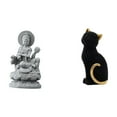 thumbnail image 1 of Dualoai Guan Yin Cat Statue Kuanyin Figurine Feng Shui Resin Collectible Female Buddha Sculpture Chinese Animal Crafts for Indoor Hallway Table Centerpieces Entrance Bookshelf Living Room Bedroom, 1 of 8