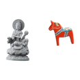 thumbnail image 1 of Dualoai Guan Yin Dala Horse Figurine Sculpture Feng Shui Collectible Female Buddha Dalecarlian Animal Ornament for Indoor Hallway Table Centerpieces Home Decor, 1 of 8