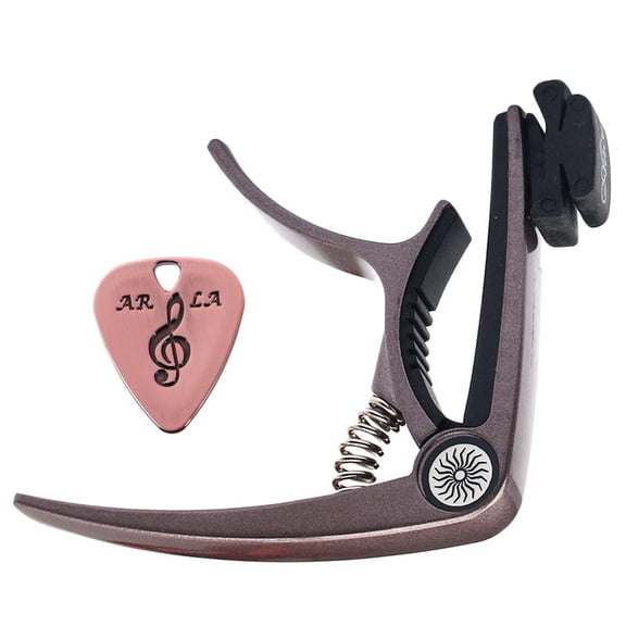 Dualoai Guitar Capo with Pick Holder & Plectrum for Acoustic Electric Guitars Purple