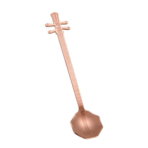 Dualoai Guitar Spoon, Colorful Stainless Steel Tea Dinner Table Mixing Spoon, Dessert 8