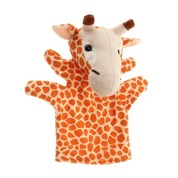 Dualoai Hand Puppet Gloves Plush Animal Realistic Role Play Interactive Parent-Child Toy Giraffe