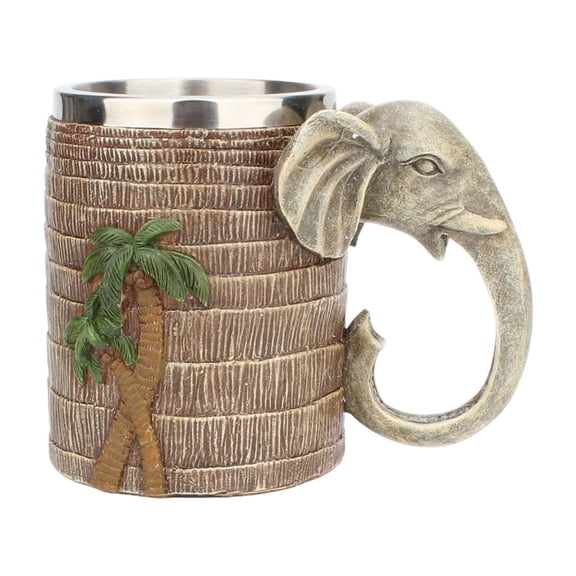 Dualoai Handmade Wooden Barrel Beer Cup Mug 600ML Wood Stainless Steel Cocktail Mug Xmas Birthday Gift