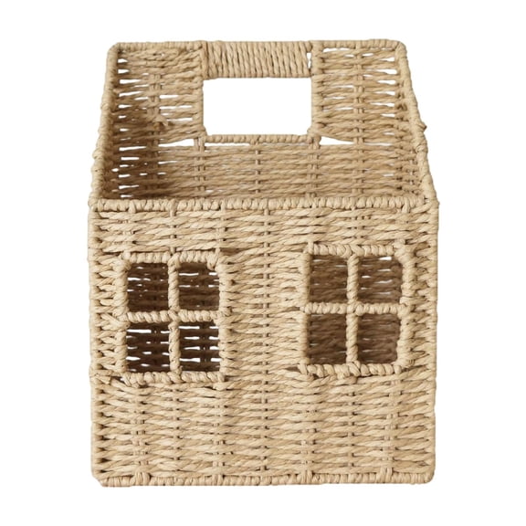 Dualoai Hanging Storage Basket Farmhouse Office Bathroom RV Pantry Laundry Container