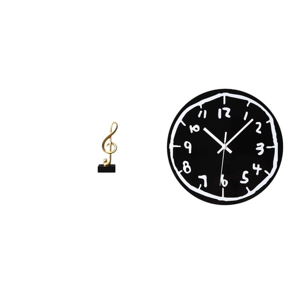 Dualoai Harmonious Rhythm Resin Tabletop Clock Sculpture Modern Minimalist Art Ornament for Desk Fireplace Kitchen Office Dining Room Decor Gift